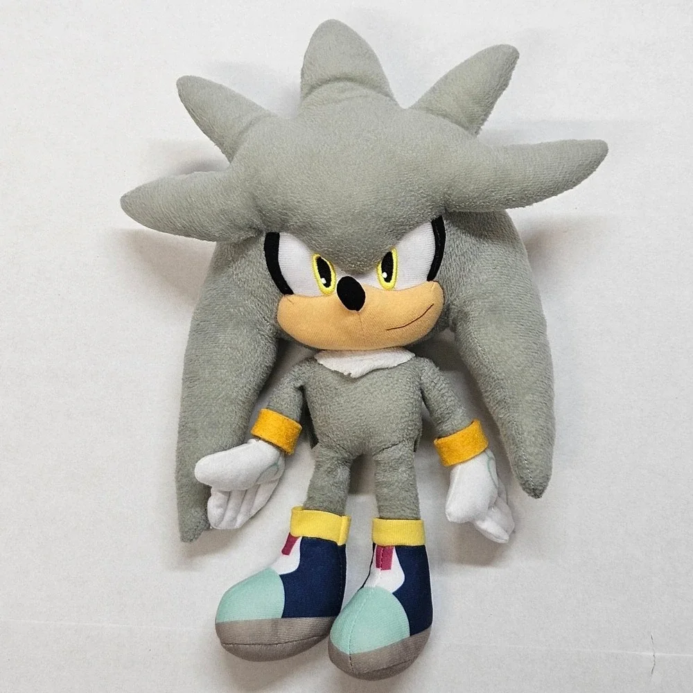 Silver Sonic Hedgehog‎ Plush Toy Stuffed Animal Accessory Backpack SEGA Preloved
